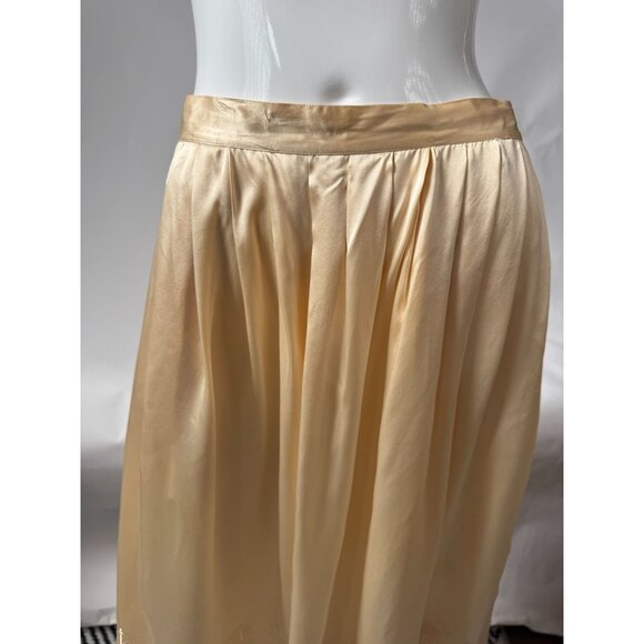 Vintage Levante Womens Silk Embroidered Midi Skirt Size 14 Cream Made In China - Picture 9 of 16